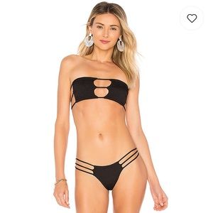 Indah Swimwear Moto bikini top in *Blue*